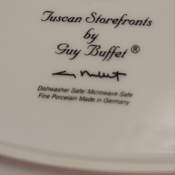 GUY BUFFET "TUSCAN STOREFRONTS" - 16" Oval Serving Platter. NWOT - Picture 7 of 8